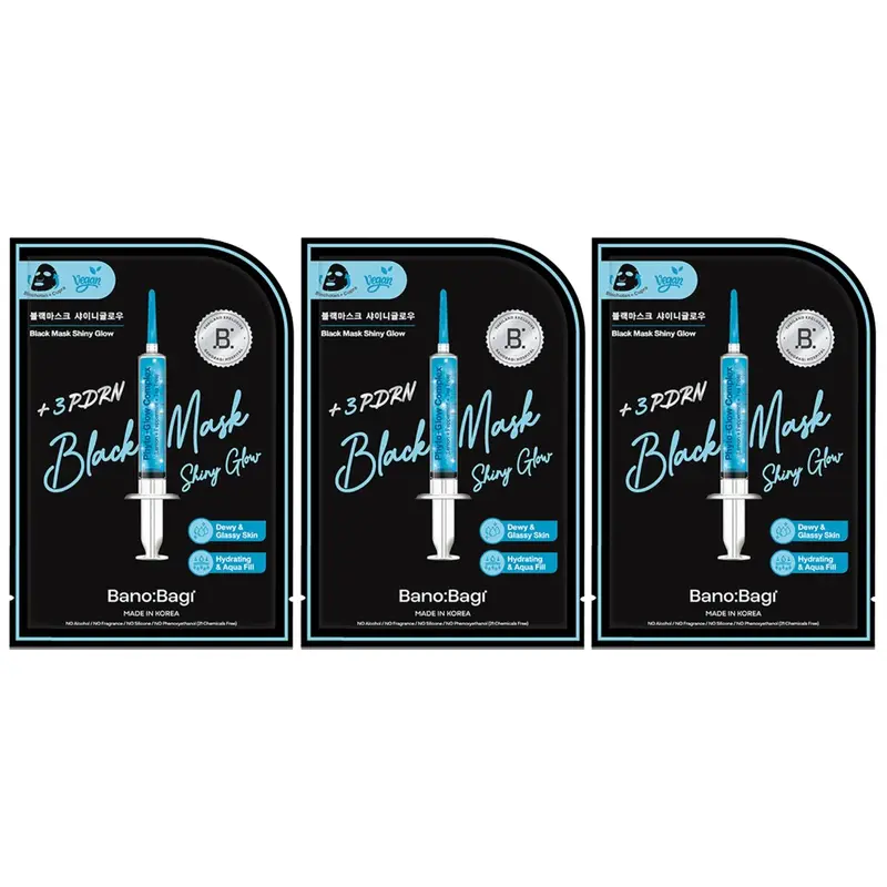 Banobagi - Black Mask Shiny Glow + PDRN 26ml. (Pack of 3)