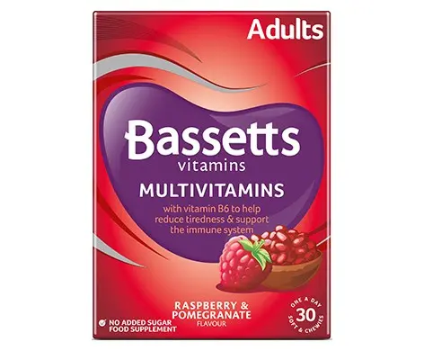 Bassetts Vitamins Adults Multivitamins Raspberry & Pomegranate 30 Tablets