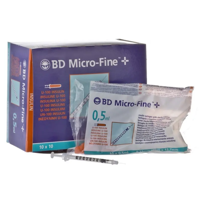 BD Microfine+ 0.5ml Insulin Syringe with needle 30G x 8mm