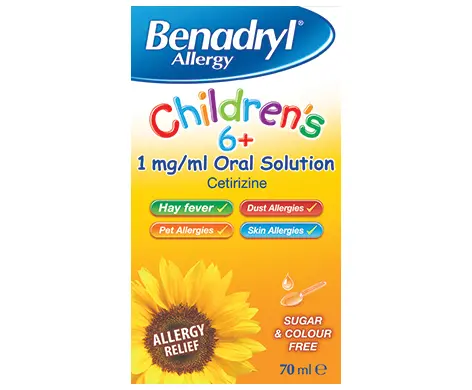 Benadryl Allergy Childrens 6+ 1mg/1ml Oral Solution - 70 ml (A)