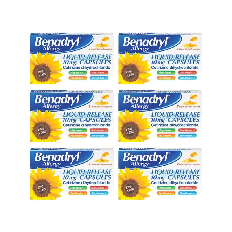 Benadryl Allergy Liquid Release 10mg Capsules