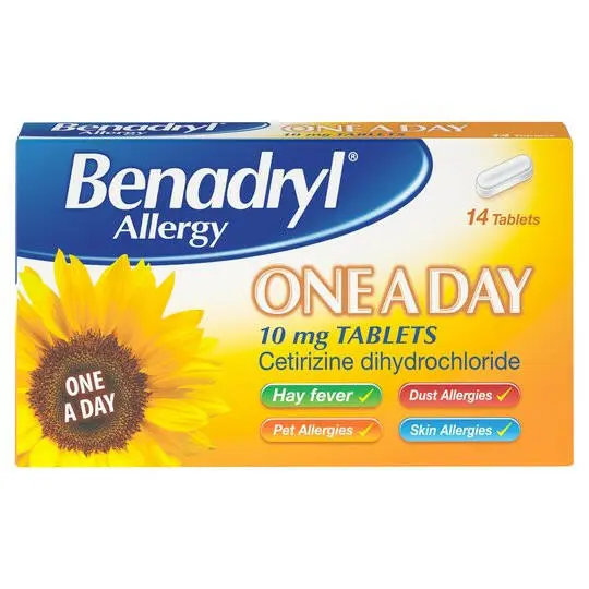 Benadryl Allergy One a Day Cetirizine 10mg Tablets