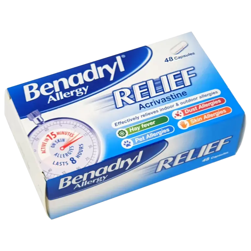 Benadryl Fast and Effective Allergy Relief - 48 Capsules