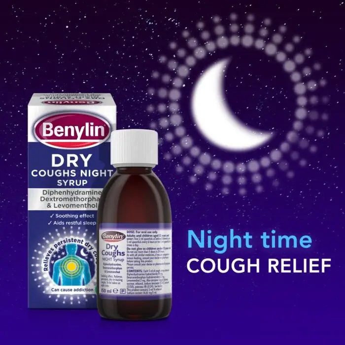 Benylin Dry Coughs Night Syrup – 150ml