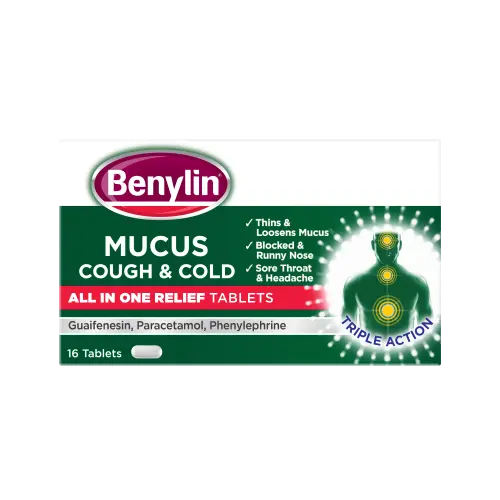 BENYLIN Mucus Cough & Cold All in One Relief Tablets 16s