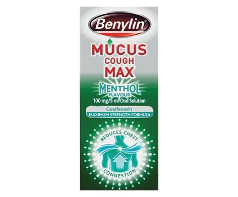 Benylin Mucus Cough Max Menthol Flavour 100mg/5ml Oral Solution - 150ml (N)