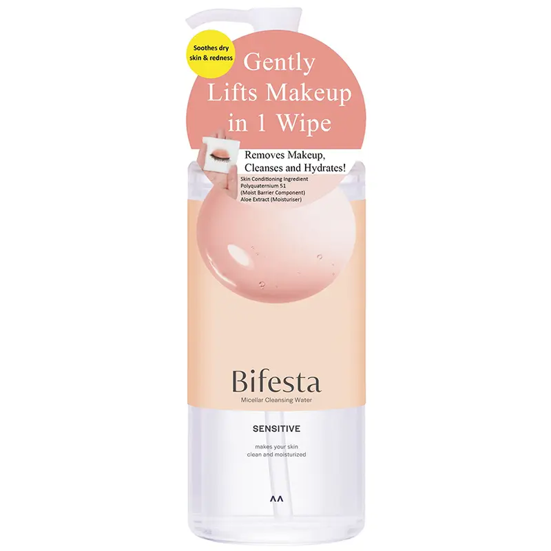 Bifesta - Micellar Cleansing Water Sensitive 400ml | Frictionless 1-Wipe Makeup Remover