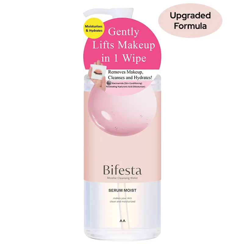 Bifesta - Micellar Cleansing Water Serum Moist 400ml | Hydrating 1-Wipe Serum Infusion