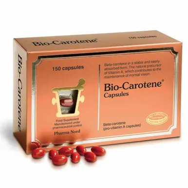 Bio Carotene contains 9mg of Beta Carotene per capsule pharma nord 150