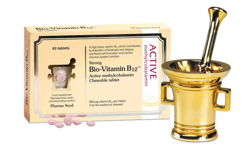 Bio-Vitamin B12 supplements Pharma Nord delivers vitamin B12 in an advanced, effective and bioavailable form.