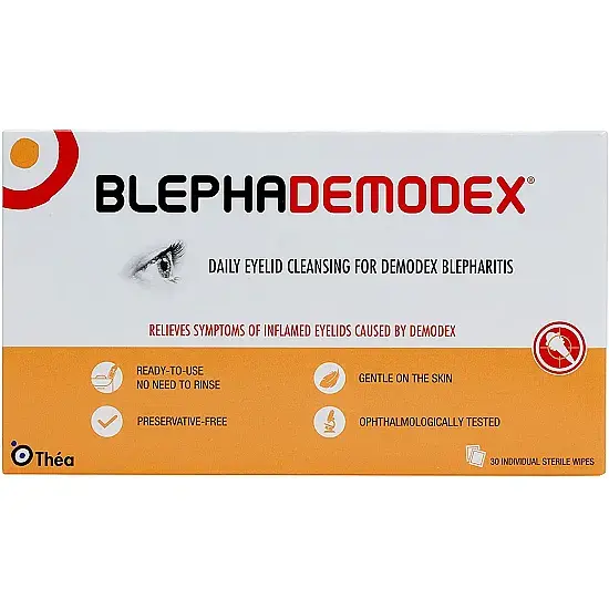 Blephademodex Eyelid Cleansing Wipes 30