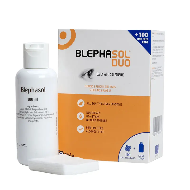 Blephasol Duo Eyelid Lotion 100ml with 100 Pads