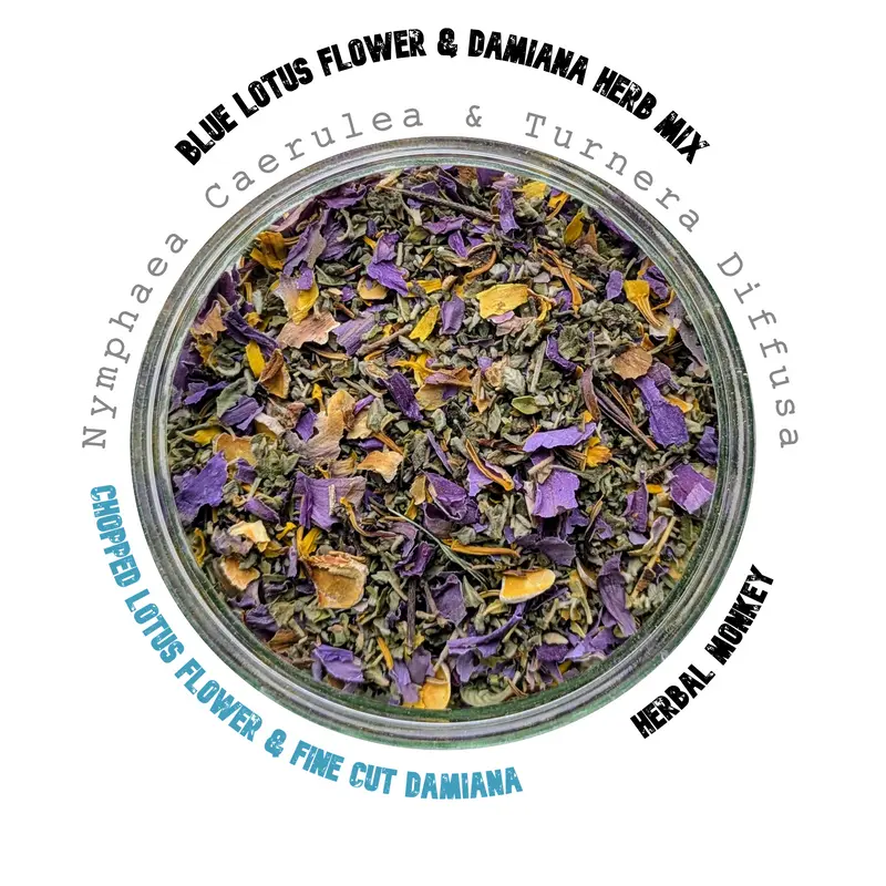 Blue Lotus Flower & Damiana Herb Mix - Nymphaea Caerulea & Turnera Diffusa