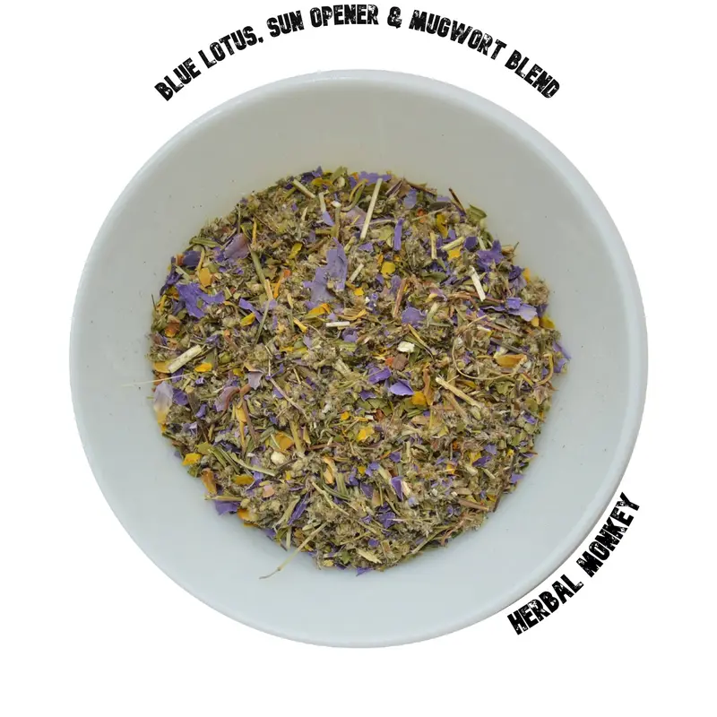 Blue Lotus, Sun Opener & Mugwort Blend – Ceremonial Botanical Mix for Dreamwork & Ritual Use
