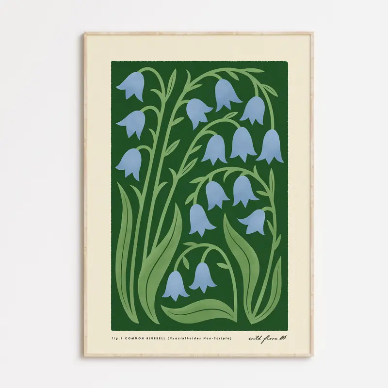Bluebell | Modern-Retro Wildflower Art Print Wall Decor