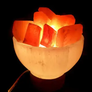 Bowl shaped Himalayan salt lamp (pink)