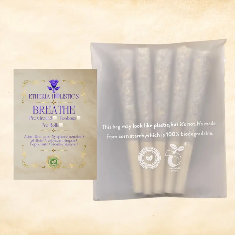 BREATHE Blend (Blue Lotus, Mullein, Peppermint) | Organic Pre-Rolls