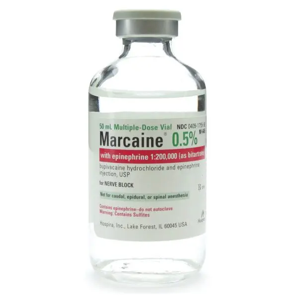 Bupivacaine with adrenaline 0.5% (POM)