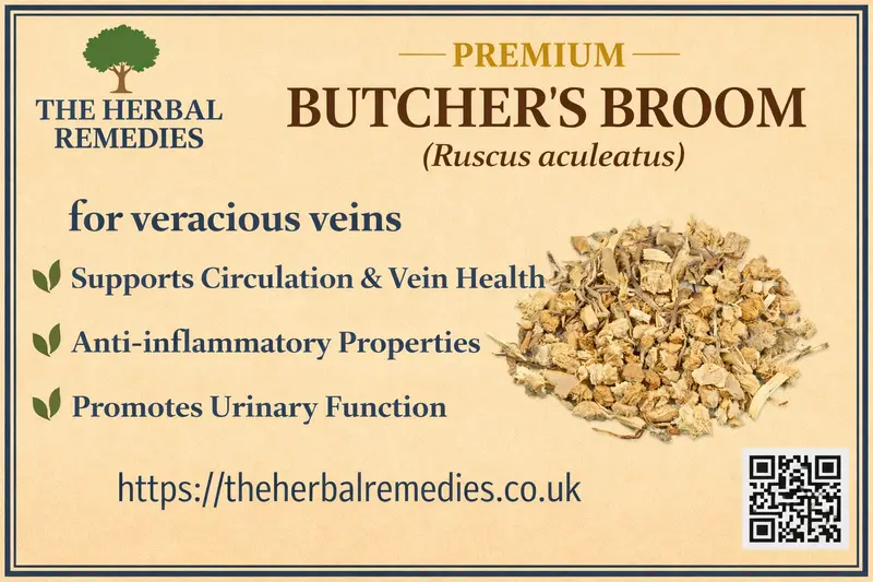 Butcher’s Broom (Ruscus aculeatus),Varicose Veins, Poor Circulation, tighten and strengthen blood vessel walls