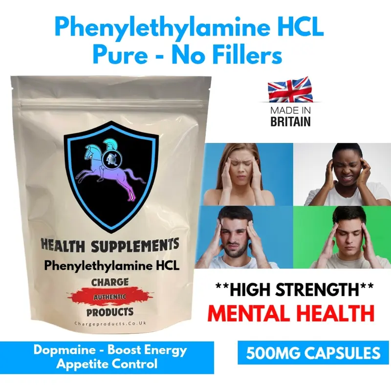 Buy Phenylethylamine HCl 500mg Capsules UK | Pure PEA Supplement