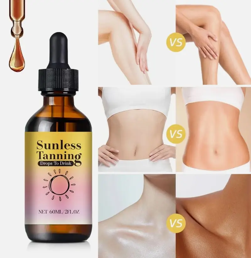 Buy Sunless Tanning Liquid Drops 60ml UK | Skin Pigmentation Supplement