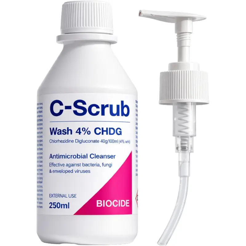 C-Scrub Wash Chlorhexidine 4% w/v Anti-Microbial Hand Cleanser 250ml