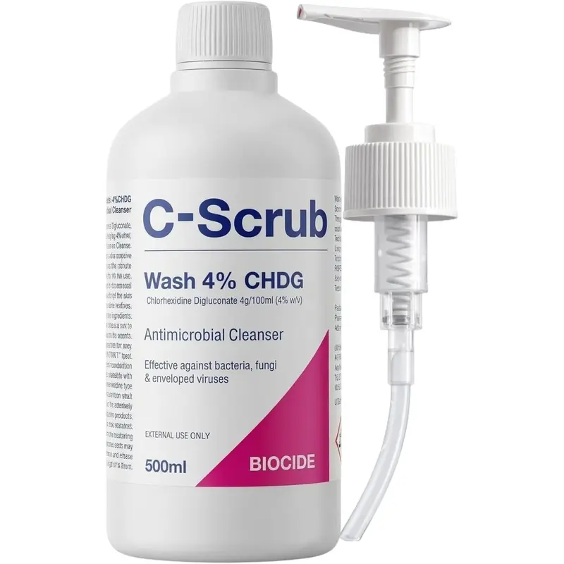 C-Scrub Wash Chlorhexidine 4% w/v Anti-Microbial Hand Cleanser 500ml