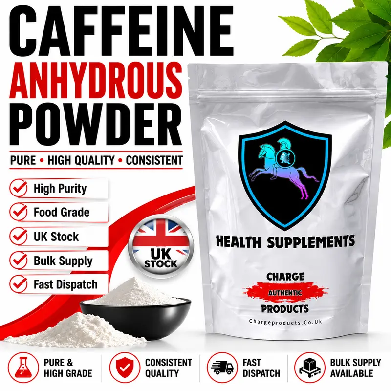Caffeine Anhydrous Powder UK — 100% Pure Pharma-Grade | UK Stock | 25g–120kg