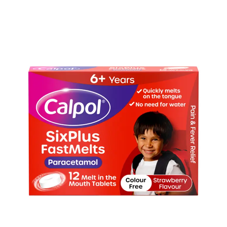 CALPOL SIXPLUS Fastmelts Strawberry Flavour 12 Tablets