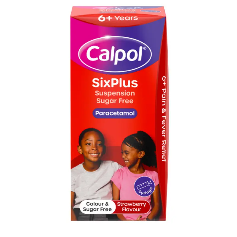 CALPOL SIXPLUS Sugar Free Suspension Strawberry Flavour 200ml