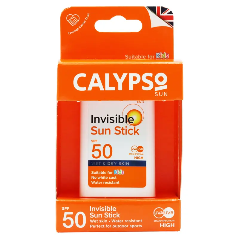 Calypso Invisible Sun Stick, SPF50 Sun Protection for Wet and Dry Skin 15g x 3