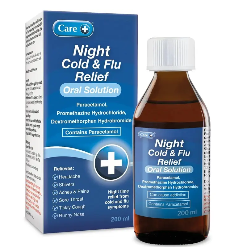 Care Night Cold & Flu Relief Oral Solution 200ml (P)