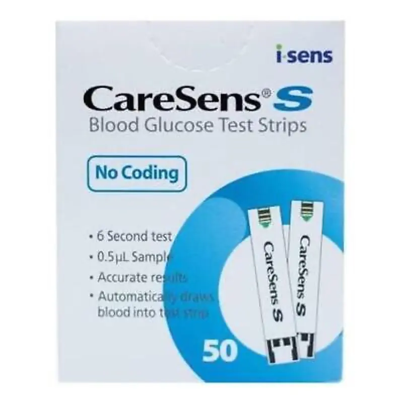 Caresens S Blood Glucose Test Strips- Box of 50