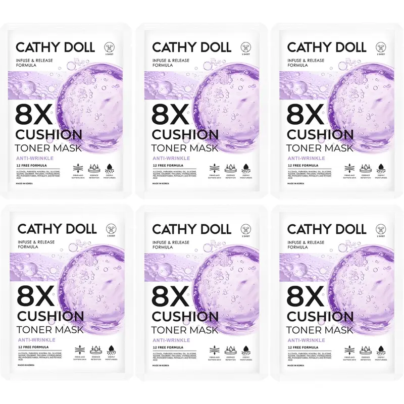 Cathy Doll - 8X Cushion Toner Mask Anti-Wrinkle 25g. (Pack of 6)