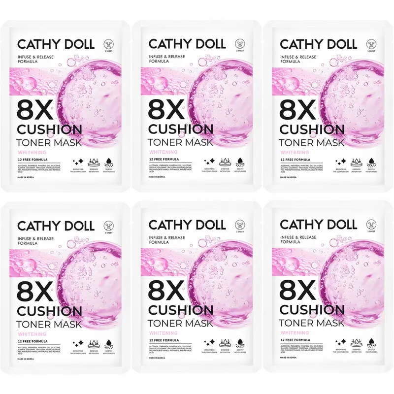 Cathy Doll - 8X Cushion Toner Mask Whitening 25g. (Pack of 6)