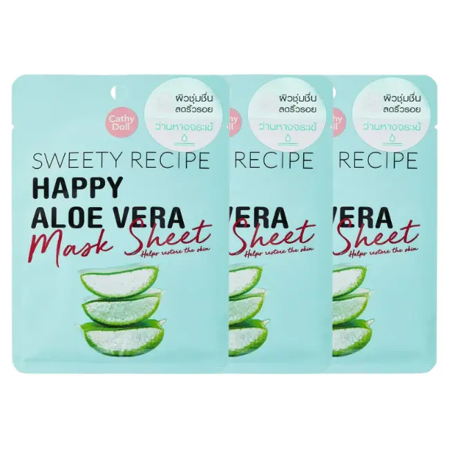 Cathy Doll - Sweety Recipe Mask Happy Aloe Vera 25g. (Pack of 3)