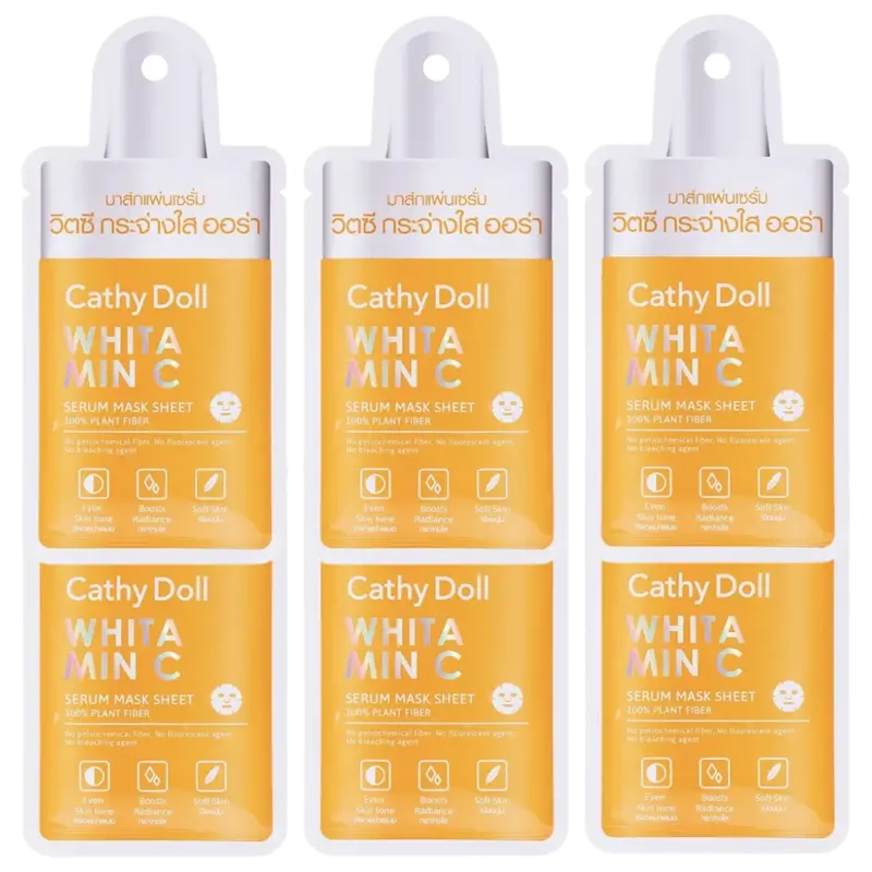 Cathy Doll - Whitamin C Serum Mask Sheet 20g. (Pack of 6)