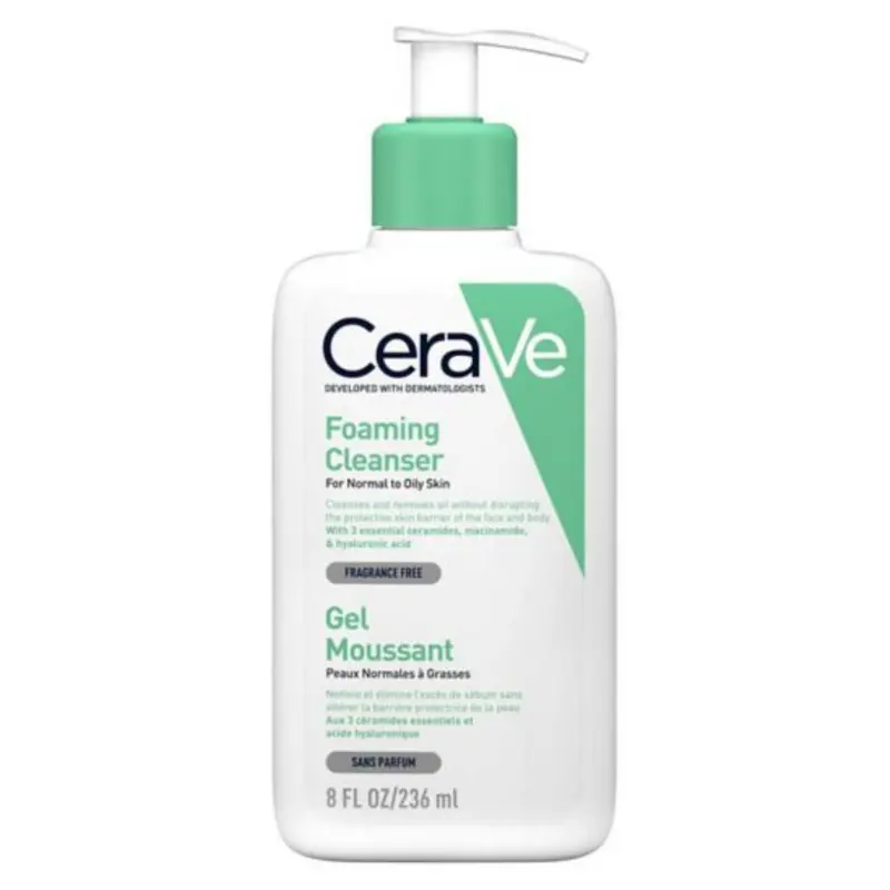 CeraVe Foaming Cleanser for Normal to Oily Skin 236ml with Niacinamide and 3 Essential Ceramides