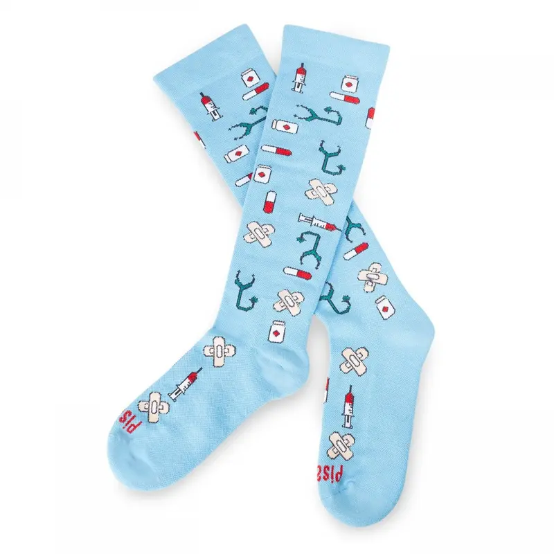 Certified Compression Socks Nurse Doctor Hospital Work & Travel Medical Tools Blue Unisex