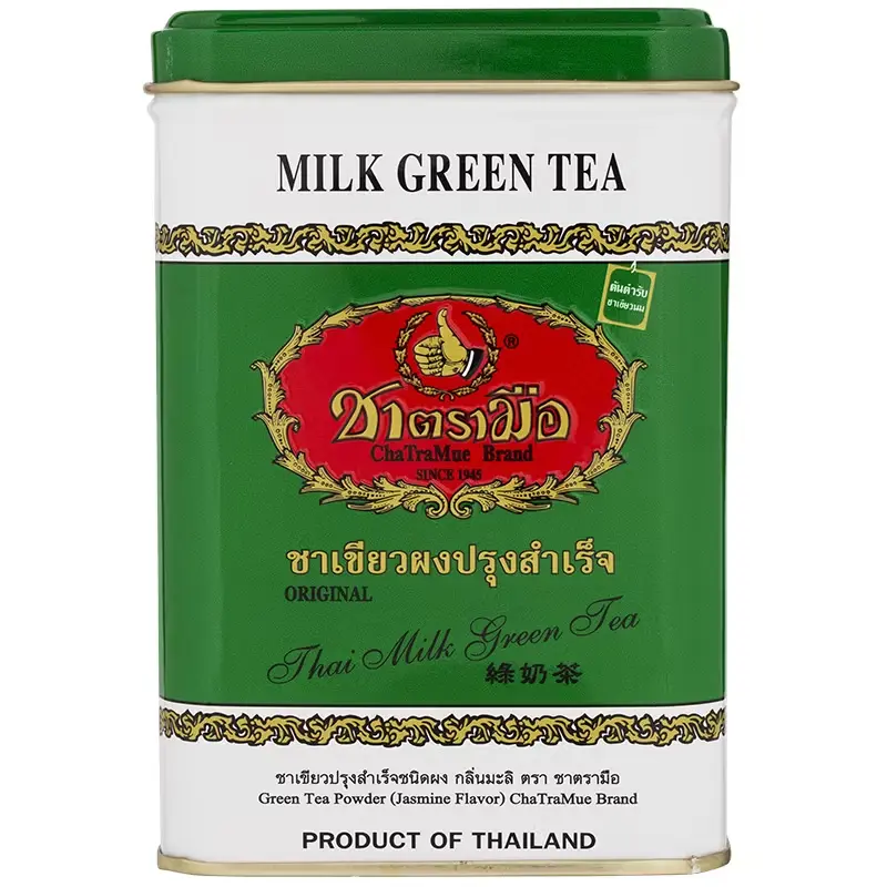 Cha Tra Mue - Thai Milk Green Tea, Green Label, Tin type 2.5g. (50 bags in a tin)