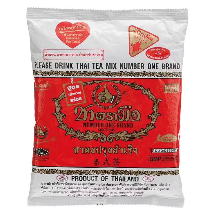 Cha Tra Mue - Thai Tea Mix Powder, Red Label, Bag type 400g.