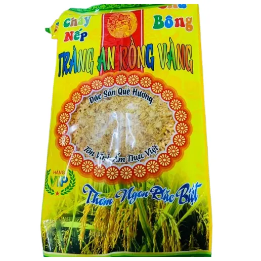 Cháy Nếp Chà Bông - Vietnamese Crispy Sticky Rice with Shredded Pork Tràng An Rồng Vàng 200g.