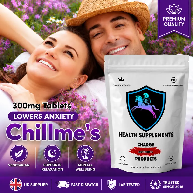CHILLME'S Magnesium Glycinate 300mg Tablets UK — Normal Psychological Function | Nervous System | Muscle Function | Chelated Bisglycinate | Charge Products