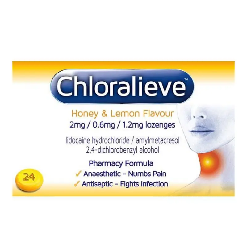 Chloralieve Honey & Lemon Lozenges Pack of 24 (A)