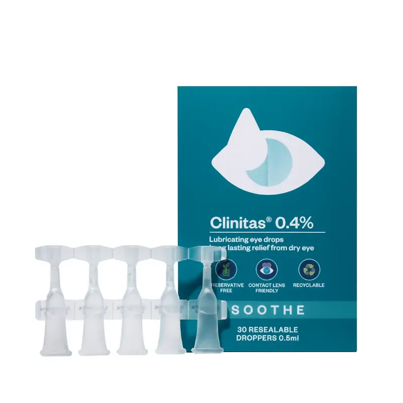 Clinitas 0.4% Preservative Free Lubricant Eye Drops -Reseable Droppers 0.5ml (new packaging)