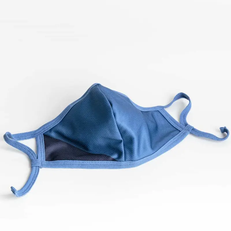 Cloth Washable Facemask with Nanofiber Filter - Blue/Dark Blue + Blue Earloop