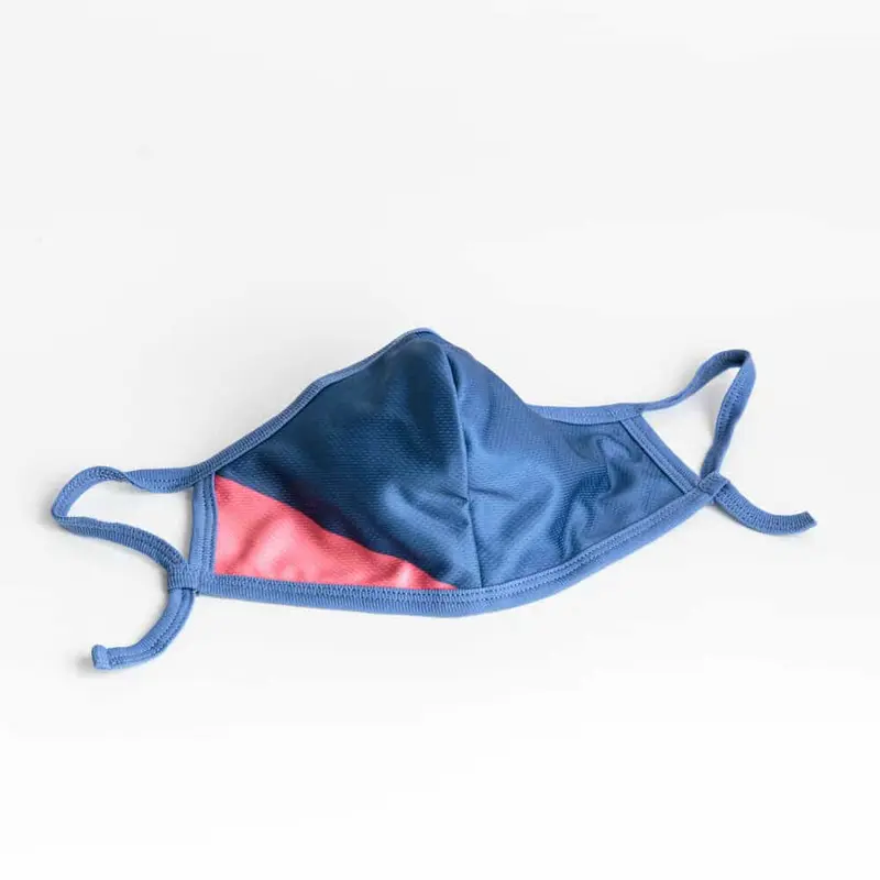 Cloth Washable Facemask with Nanofiber Filter - Blue/Pink + Blue Earloop
