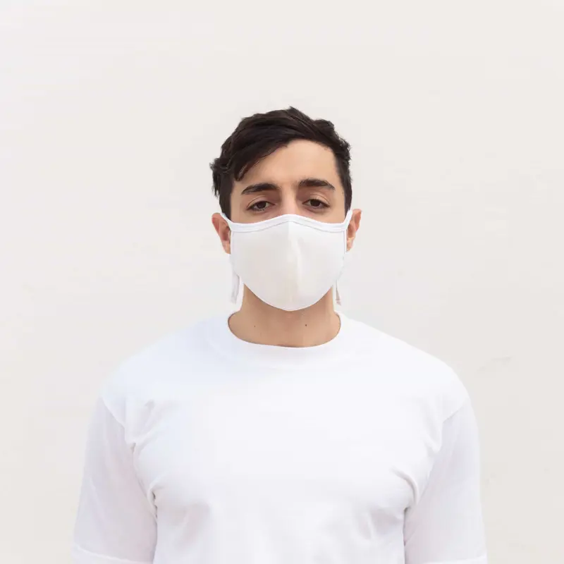 Cloth Washable Facemask with Nanofiber Filter - White