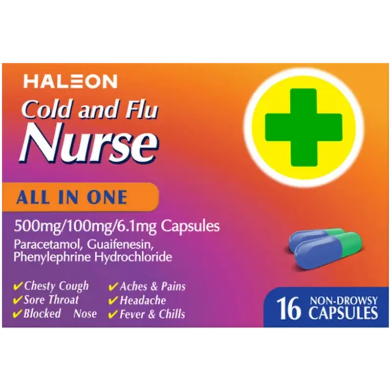 Cold and Flu Nurse All-In-One Capsules - 16 Capsules