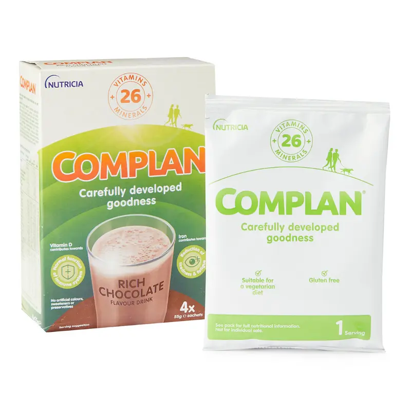 Complan Rich Chocolate Flavour Drink 4 x 55g Sachets (N)